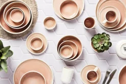 Assiette OXYGEN 21,5cm - 6 pièces - Rose poudre