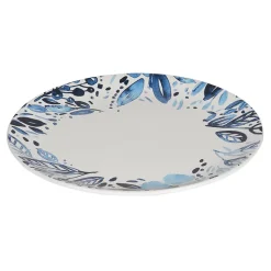 Assiette plate Jardin bleu 27 cm (lot de 6)