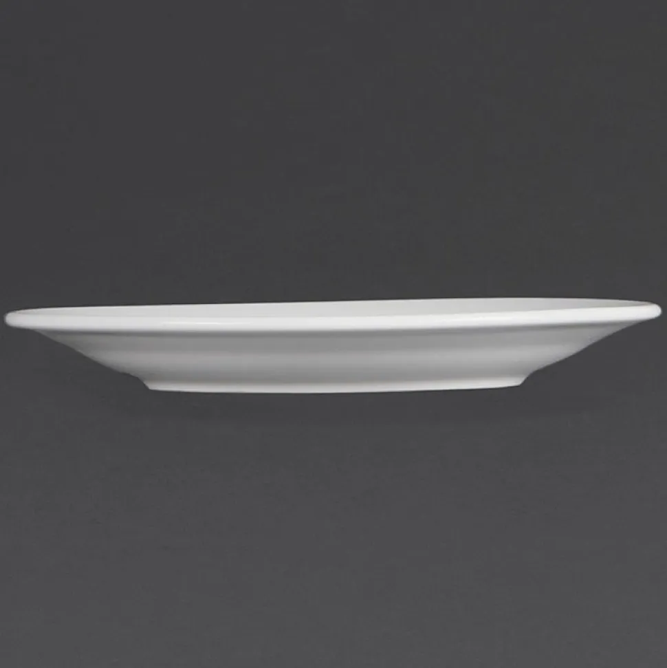 Assiettes à Bord Large Blanches 165( )mm Lot de 12 Olympia