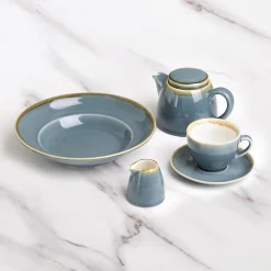 Assiettes à Pâtes Couleur Océan 250mm - Lot de 4 - Olympia Kiln