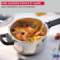 Autocuiseur vapeur en acier inoxydable 18/10 22 cm 4,5 litres Elo Mistral Premium