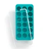 Bac à glaçons rond turquoise avec couvercle