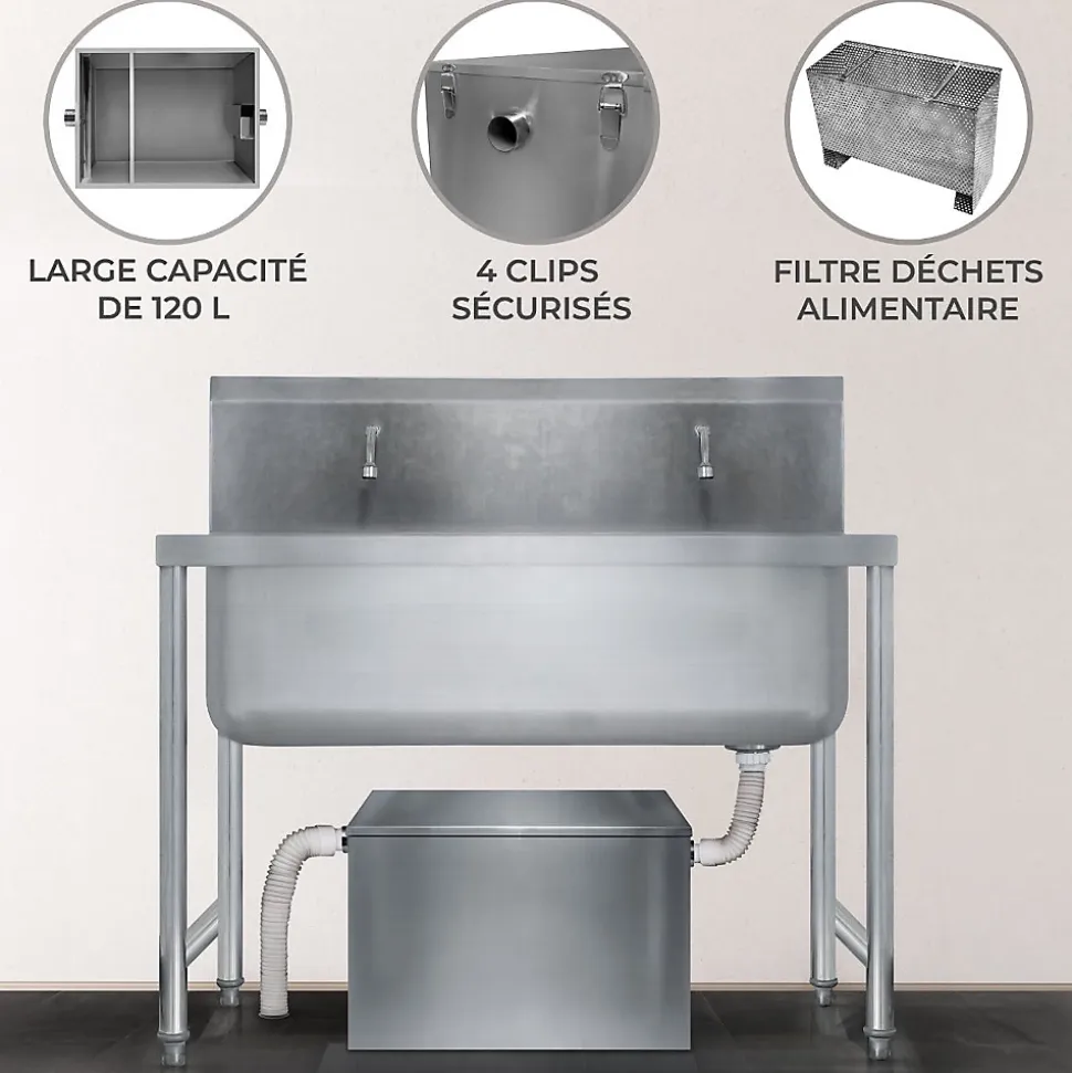 Bac à Graisse Commercial KuKoo - 120 L