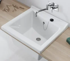 Bac à laver BLINK - 64 x 61 cm - Profondeur de la cuve : 30,2 cm - couleur : Blanc brillant