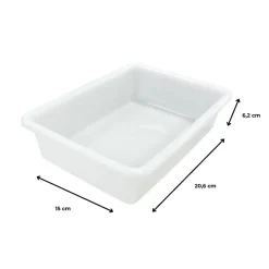 Bac alimentaire avec couvercle (1,2L - 6.3x15.7x21.3cm). Cuisines, restaurants, hôtels, magasins, boucheries, écoles, traiteurs