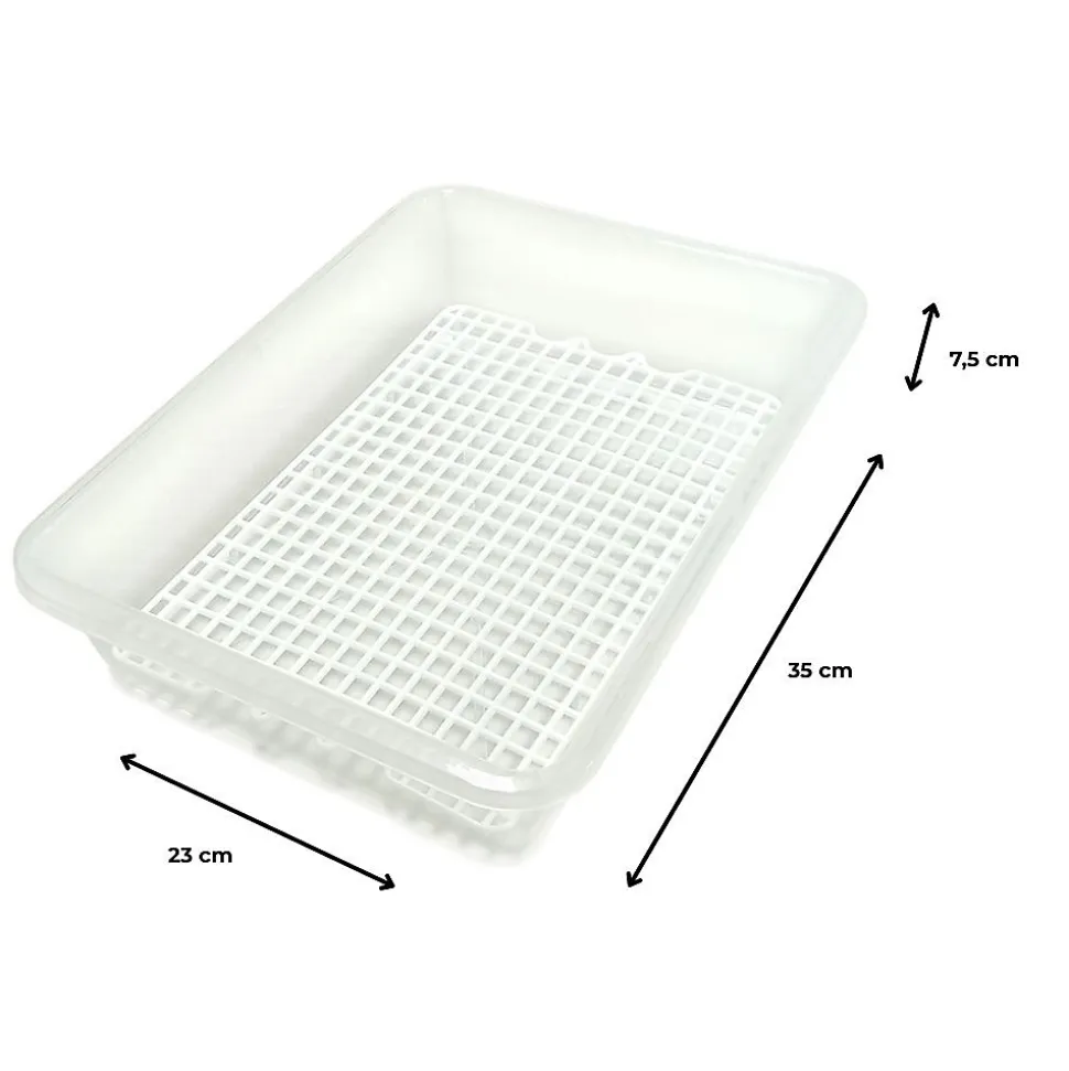 Bac de décongélation avec grille de 4,2 L (35cm x 23cm x 7.5cm) - Hôtellerie, restauration, cuisines... Sans BPA