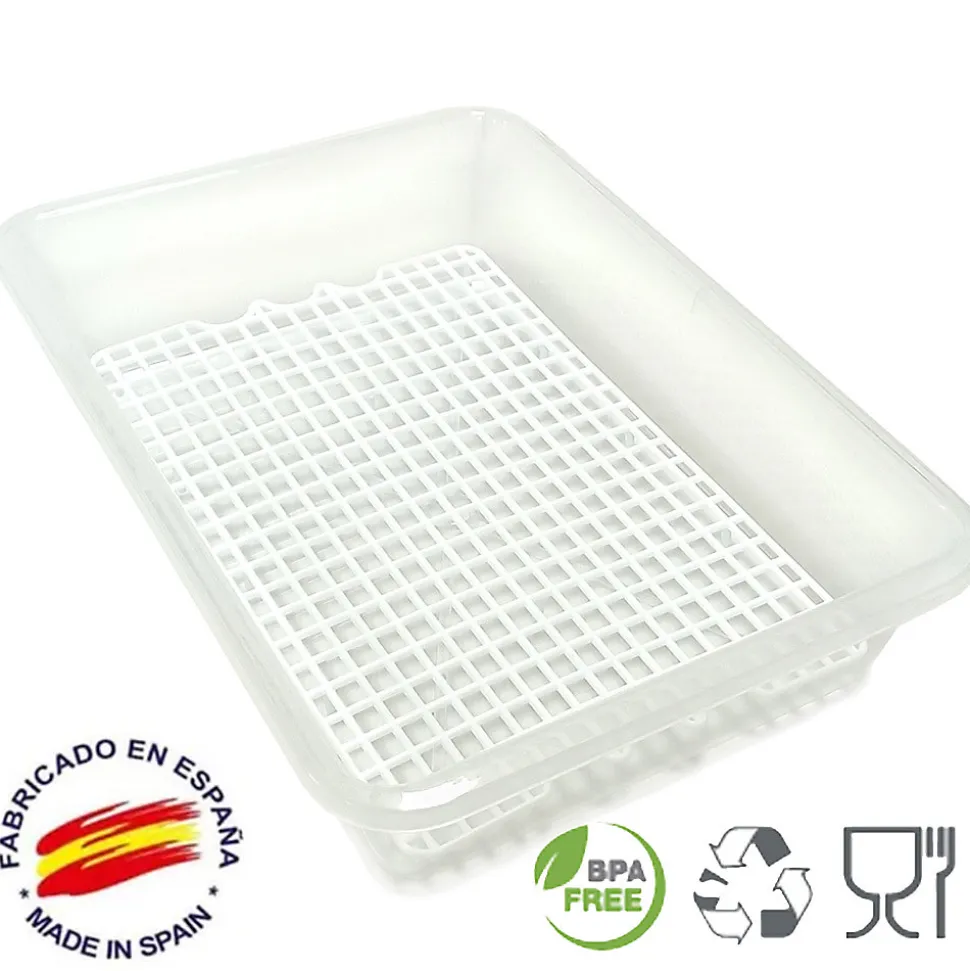 Bac de décongélation avec grille de 4,2 L (35cm x 23cm x 7.5cm) - Hôtellerie, restauration, cuisines... Sans BPA