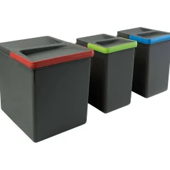 Bacs de tri pour tiroir de cuisine Recycle 2 bacs de 7 litres et 1 bac de 15 litres
