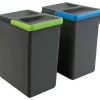 Bacs de tri pour tiroir de cuisine Recycle 2 bacs de 7 litres