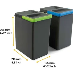 Bacs de tri pour tiroir de cuisine Recycle 2 bacs de 7 litres