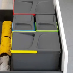 Bacs de tri pour tiroir de cuisine Recycle 2 bacs de 15 litres et 2 bacs de 7 litres