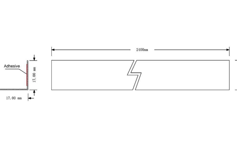 Baguette pour plinthe GoodHome Caraway acier brossé 2.4 m