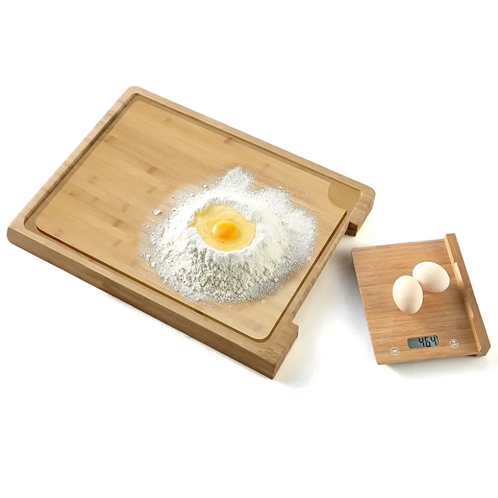 Balance culinaire + Planche à découper en bamboo - 38 cm - Ecran LCD - Pem SC-380