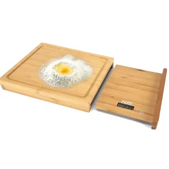 Balance culinaire + Planche à découper en bamboo - 28 cm - Ecran LCD - Pem SC-280