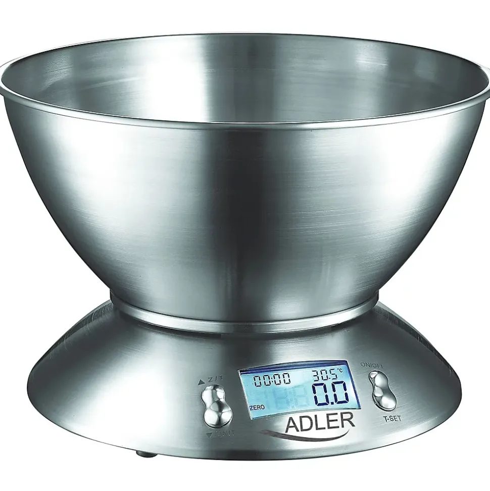 Balance de cuisine Adler AD 3134 avec bol 2L, capacité 5kg, précision 1g