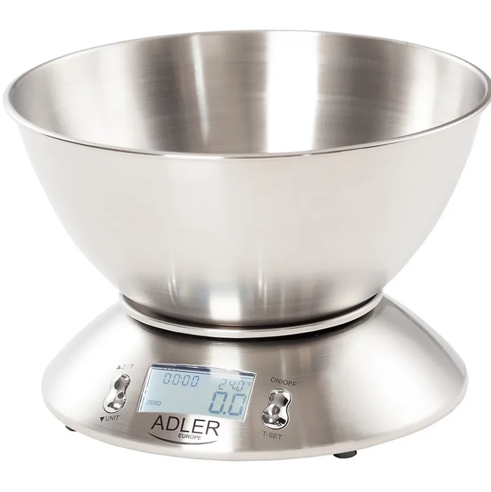 Balance de cuisine Adler AD 3134 avec bol 2L, capacité 5kg, précision 1g