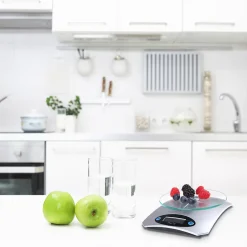 Balance de Cuisine et Pâtisserie - Légère avec Écran LCD - Affichage numérique - Facile à Nettoyer - Poids max 5KG - Gris