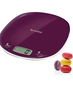 Balance de cuisine électronique - TERRAILLON - MACARON Prune - Capacité 5 Kg - Design élégant