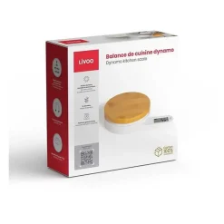 Balance de cuisine LIVOO DOM466 dynamo 5 kg plateau bambou précision 1 g