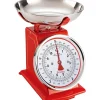 Balance de cuisine mécanique - TERRAILLON - TRAD 500 Rouge - Portée 5 Kg - Style rétro - Bol 1 L