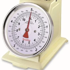 Balance de cuisine mécanique - TERRAILLON - TRAD 500 Creme - Portée 5 Kg - Style rétro - Bol 1 L