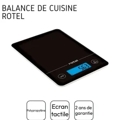 Balance de cuisine Noir électronique écran tactile Rotel