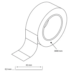Bande de chant aspect granit noir GoodHome Kabsa L. 300 cm x l. 40 mm