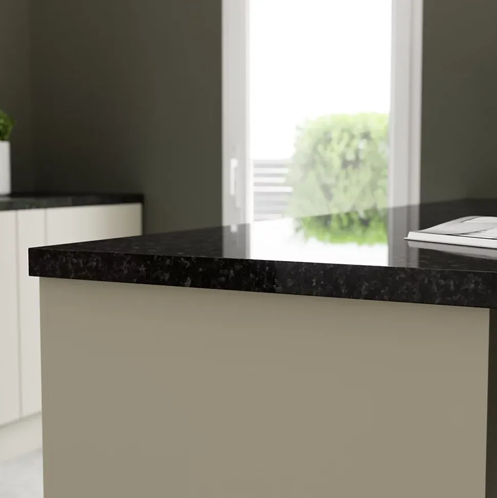 Bande de chant aspect granit noir GoodHome Kabsa L. 300 cm x l. 40 mm