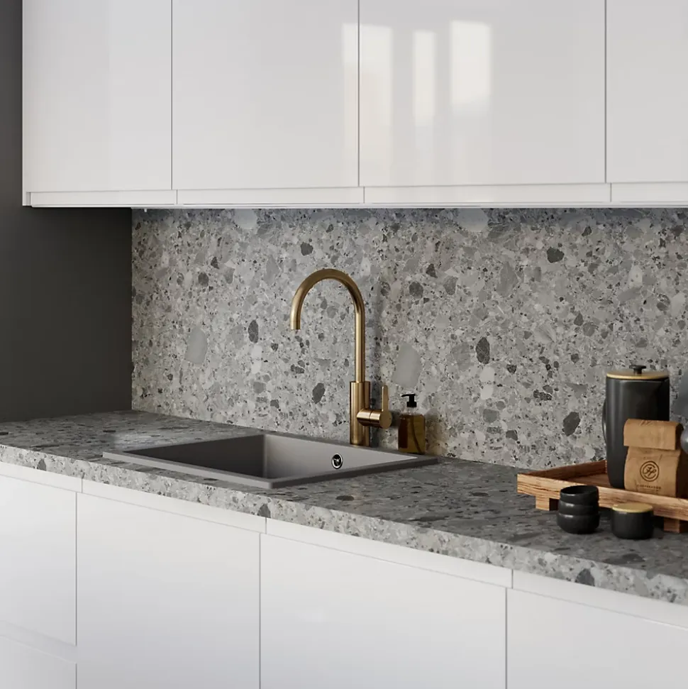 Bande de chant décor ceppo di grey GoodHome Berberis L. 300 cm x l. 42 mm