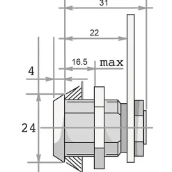 Barillet batteuse à paillettes VACHETTE 311 BAT.F - Moyen chromé - 1/2T - 2 clés - Écrou 16.5 - 12726000