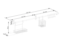 Barre de crédence et accessoires GoodHome Datil l. 120,4 cm
