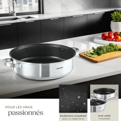 Batterie de cuisine 15 pièces en acier inoxydable pour induction