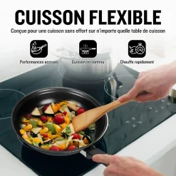 Batterie de cuisine 13 pieces avec cuilliere Noir Herzberg HG04241