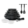Batterie de cuisine 10 pieces Arthur Martin - Aluminium - Tous feux sauf induction - Noir