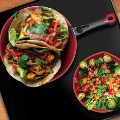 Batterie de cuisine avec manche amovible 10 pièces Rouge Arthur Martin AMR41