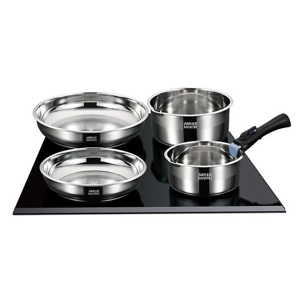 Batterie de cuisine induction - Arthur Martin - AM2238 - Acier inoxydable - 10 pieces - Poignée amovible - Tous feux dont induc