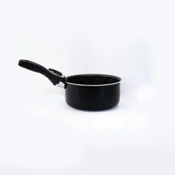 Batterie de cuisine revêtement pierre avec manche amovible 17 pièces noir Herzberg HG8055-BLK