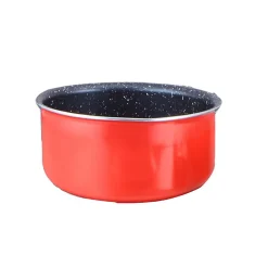 Batterie de cuisine revêtement pierre avec manche amovible 10 pieces rouge Hagen HA04623-RED