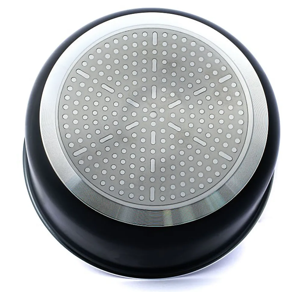 Batterie de cuisine revêtement pierre avec manche amovible 7 pièces noir Herzberg HG8053-BLK