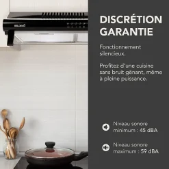 BELDEKO - Hotte Casquette / Visière 60 cm NOIR 240 m3/h - 100 Watts - Filtre inclus