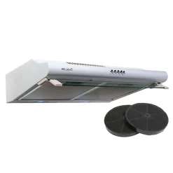 BELDEKO - Hotte Casquette / Visière 60 cm BLANC 240 m3/h 2 Filtres à charbon