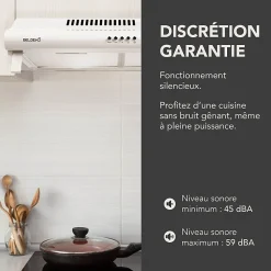 BELDEKO - Hotte Casquette / Visière 60 cm BLANC 240 m3/h 2 Filtres à charbon