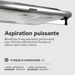 BELDEKO - Hotte Casquette / Visière 90 cm INOX 420 m3/h