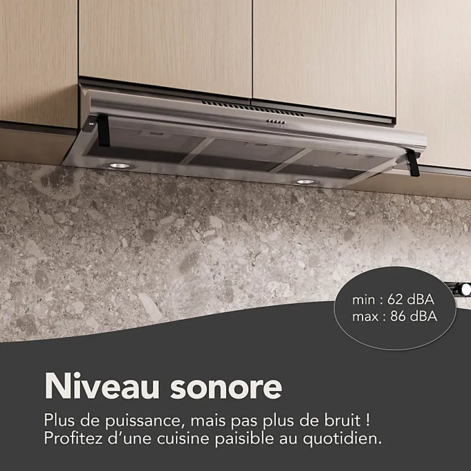 BELDEKO - Hotte Casquette / Visière 90 cm INOX 420 m3/h