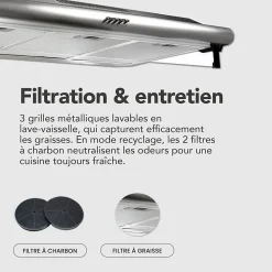 BELDEKO - Hotte Casquette / Visière 90 cm INOX 420 m3/h