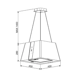 BELDEKO - Hotte Ilot APODIS - Blanc - 200W - 720 m3/H