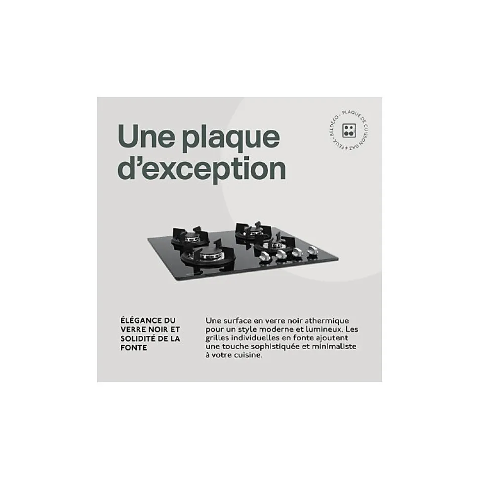 BELDEKO - Plaque de cuisson 4 ZONES - 7500W - GAZ BOUTEILLE