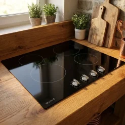 BELDEKO - Plaque de Cuisson Vitrocéramique 4 Foyers Encastrable avec Boutons de contrôle - 6000W