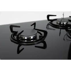 BELDEKO - Plaque de cuisson Gaz verre noir 3 foyers - Gaz ville et bouteille