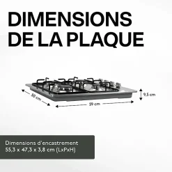 BELDEKO - Plaque De Cuisson 4 ZONES / INOX - 7500W - GAZ BOUTEILLE